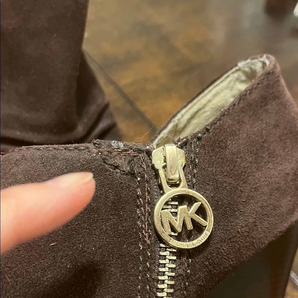 Michael Kors Dark Brown Suede Wedge Booties - Picture 13 of 13
